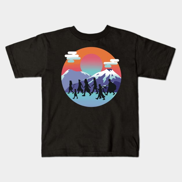 Retro Adventuring Party Kids T-Shirt by SolarNovae